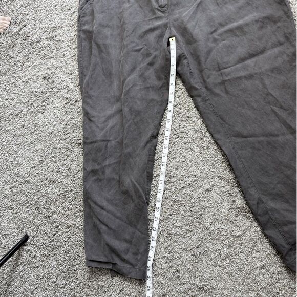 Eileen Fisher Grayish Brown Linen Blend Pants - Picture 4 of 7